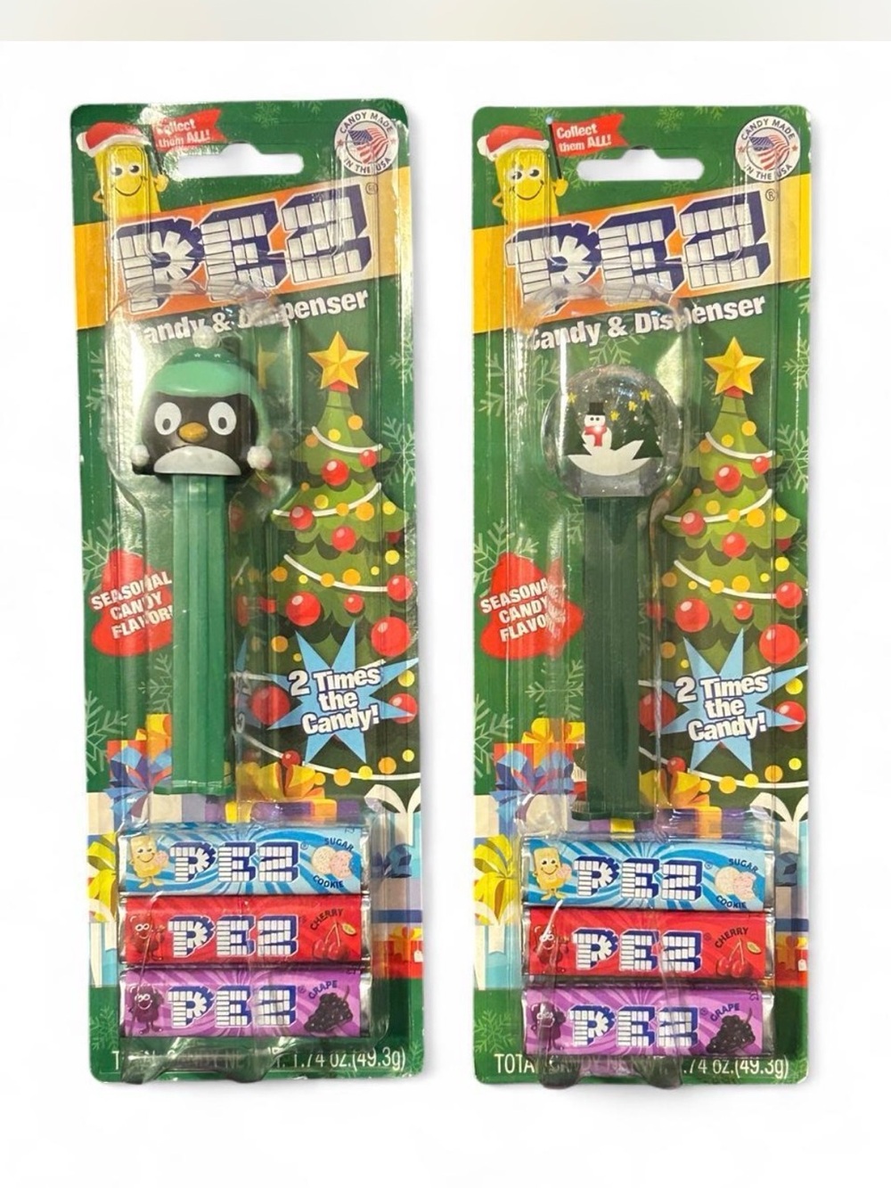 PEZ Christmas Candy & Dispensers - Penguin and Snowman Snow Globe